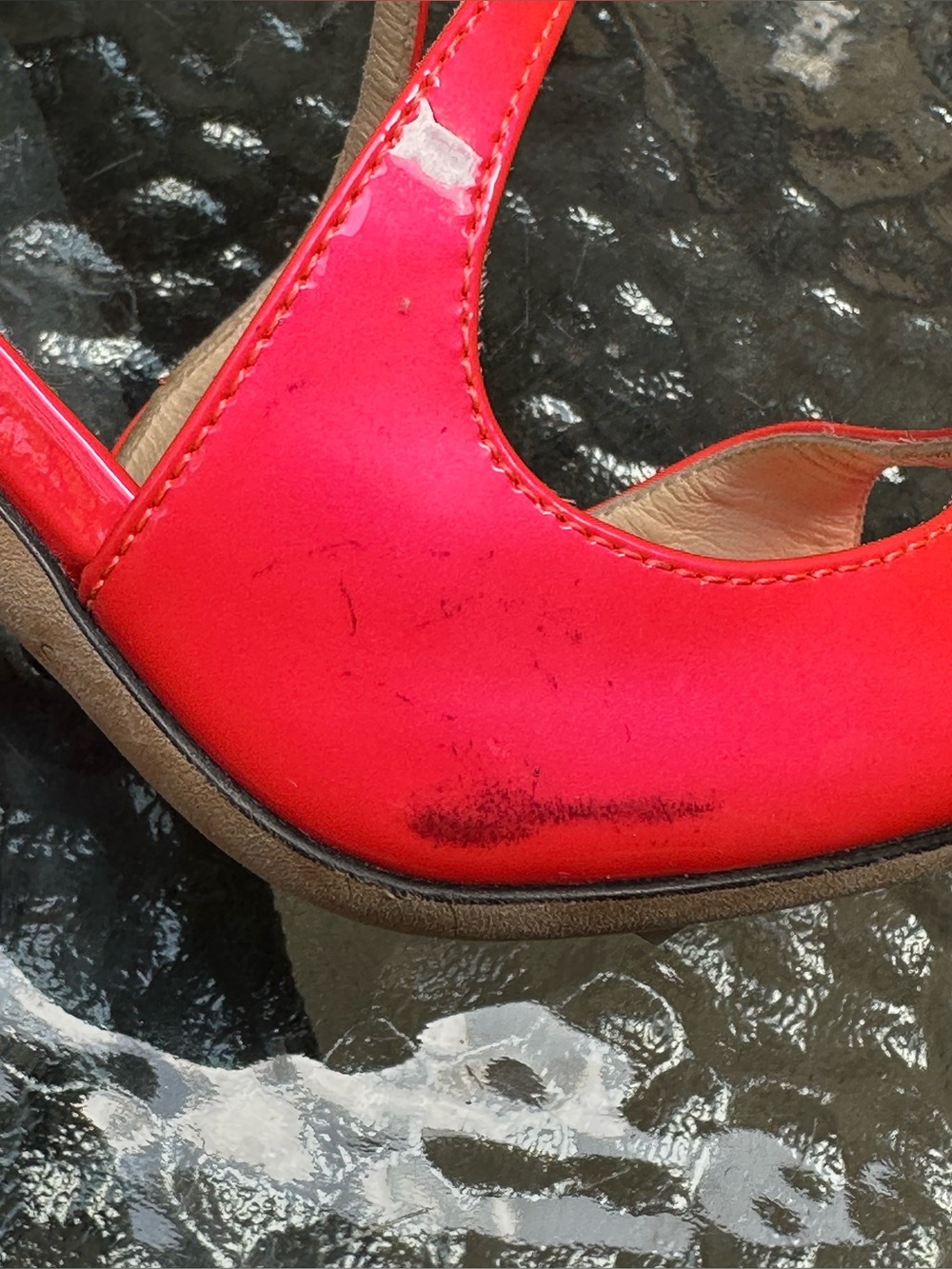 Jimmy Choo Lance Neon Pink Patent Leather Strappy Sandals - Picture 14 of 16
